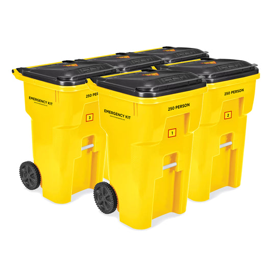 250 Person Survival Kit in Rolling Bin