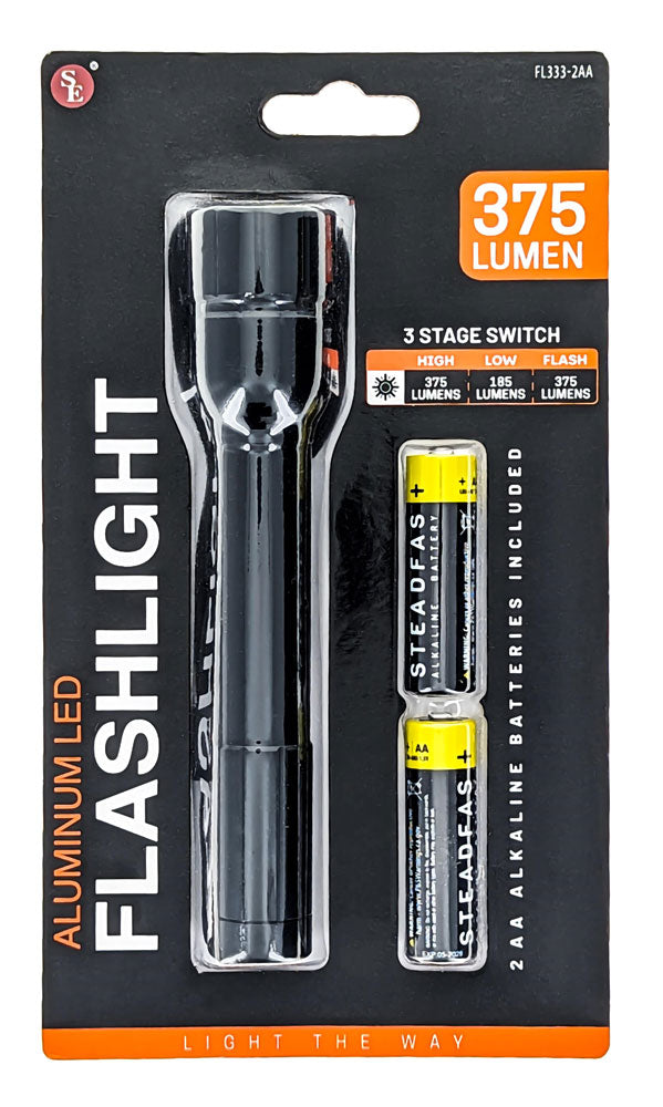 375 lumen led flashlight with batteries
