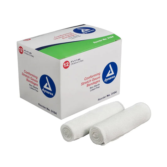 Dynarex 3104 4" Non-Sterile Gauze Roll