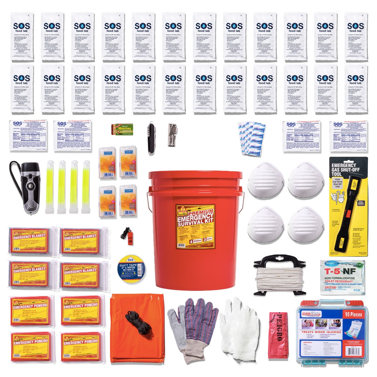 4 Person Home Survival Kit - Premium Family Emergency Supplies