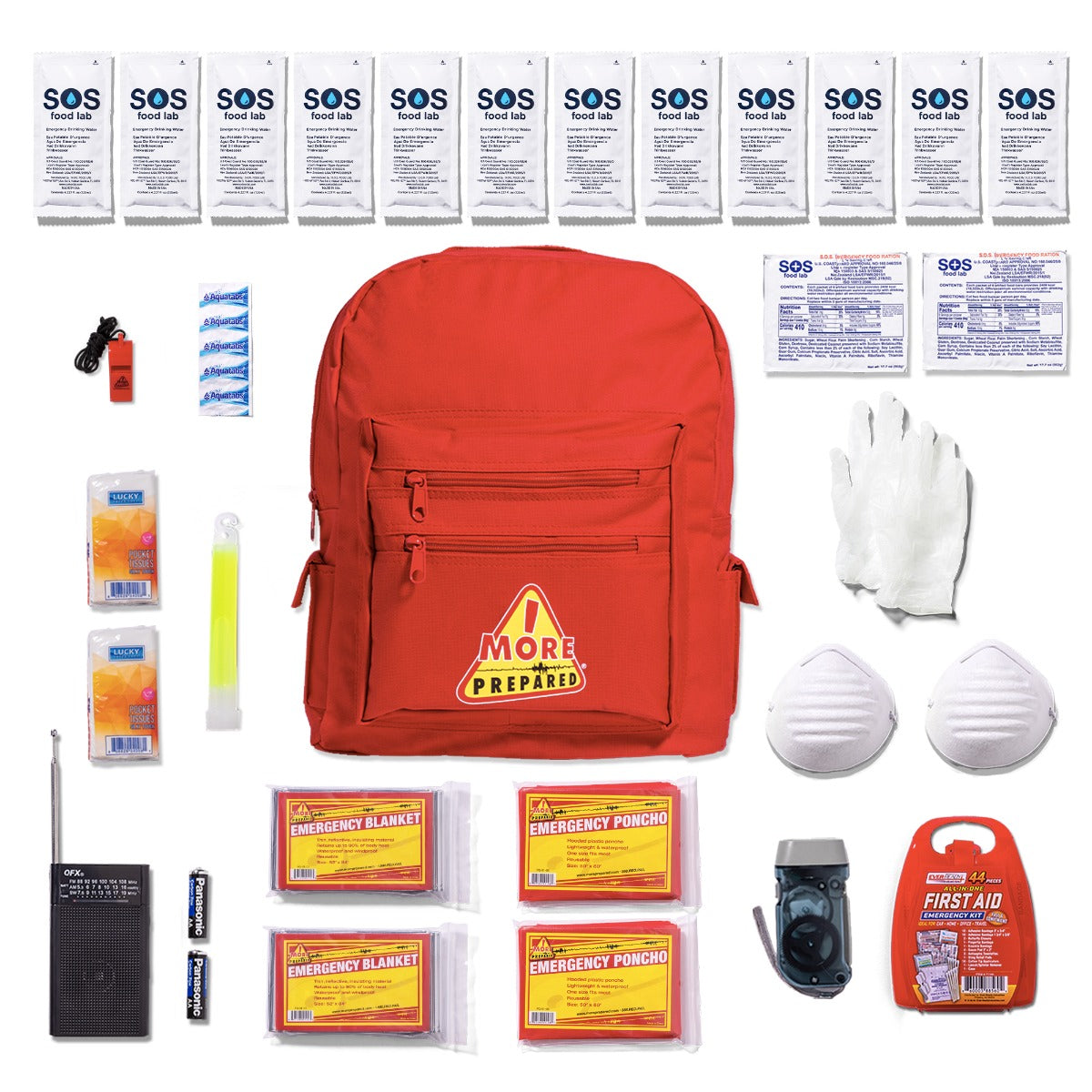 2 Person Backpack Survival Kit - Standard Emergency Preparedness Supplies