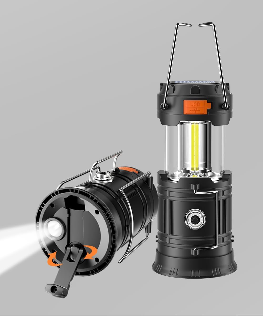 2 in 1 Solar / Dynamo Camping Lantern & Flashlight
