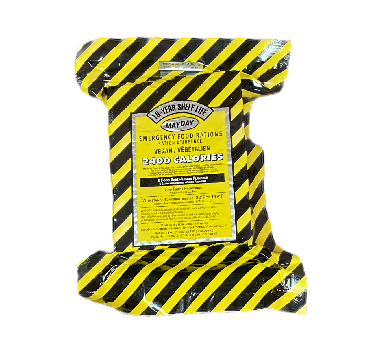Mayday 2400 Calorie 10 Year Food Bar - Shortened Shelf Life