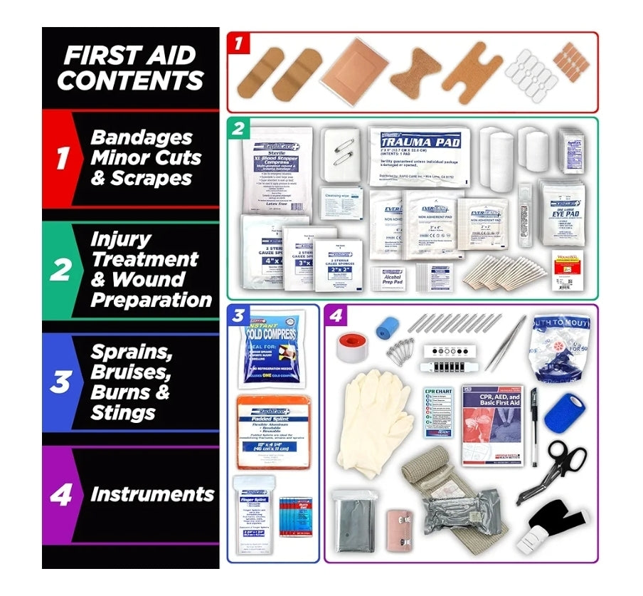 Rapid Care 315 Piece Trauma/Outdoor Kit w/ Bonus 95 Piece First Aid Kit