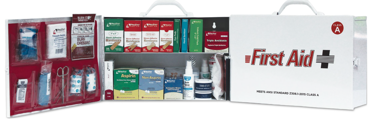 ANSI Class A 2 Shelf First Aid Cabinet with contents