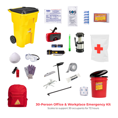 30-Person Office & Workplace Emergency Kit in Rolling Bin