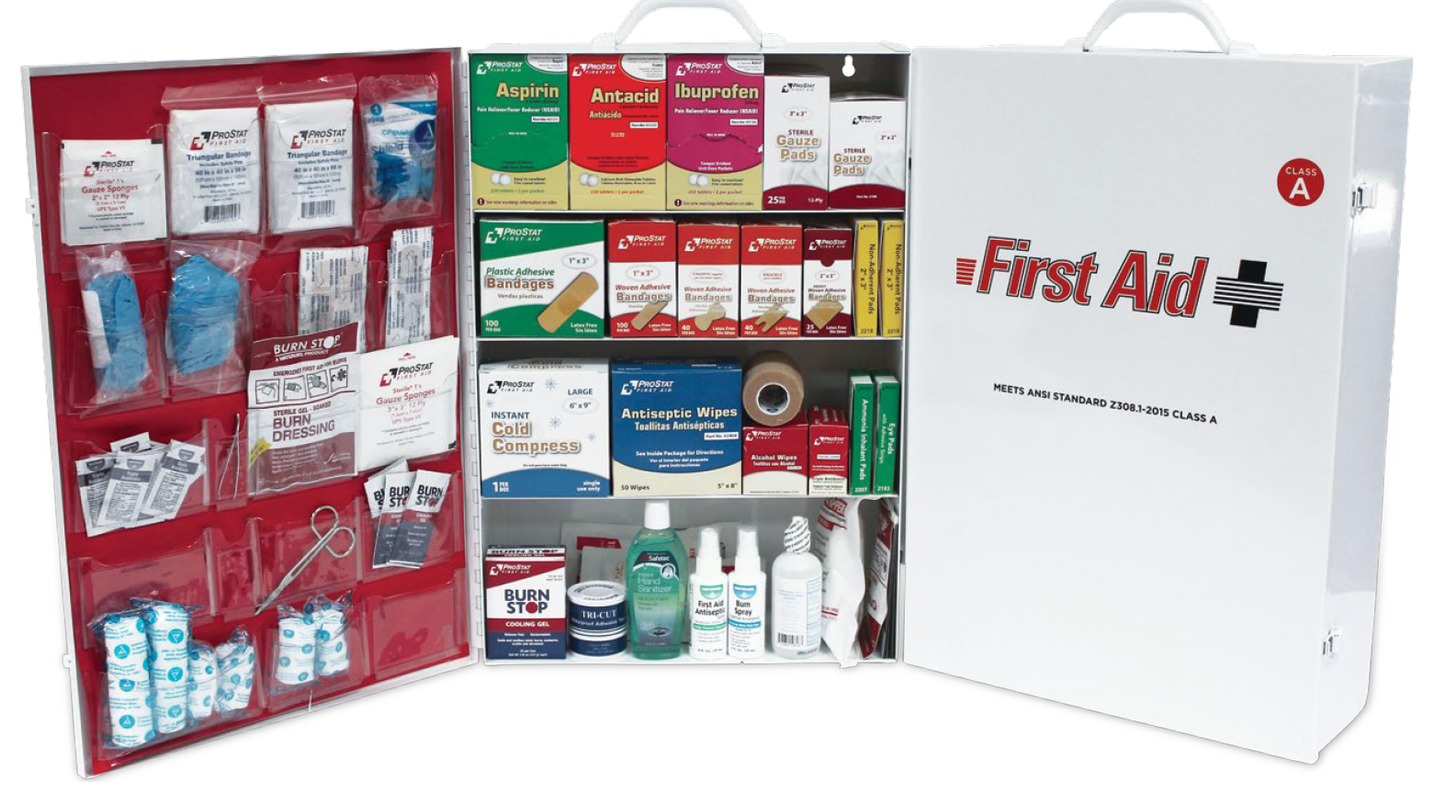 ANSI Class A 4 Shelf First Aid Cabinet with contents