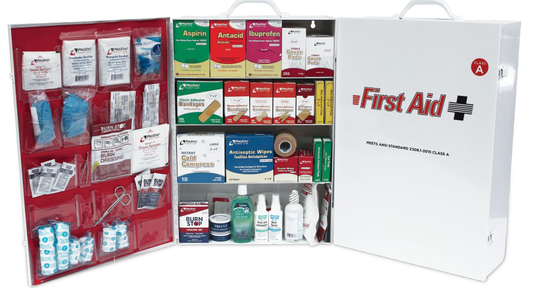 ANSI Class A 4 Shelf First Aid Cabinet with contents