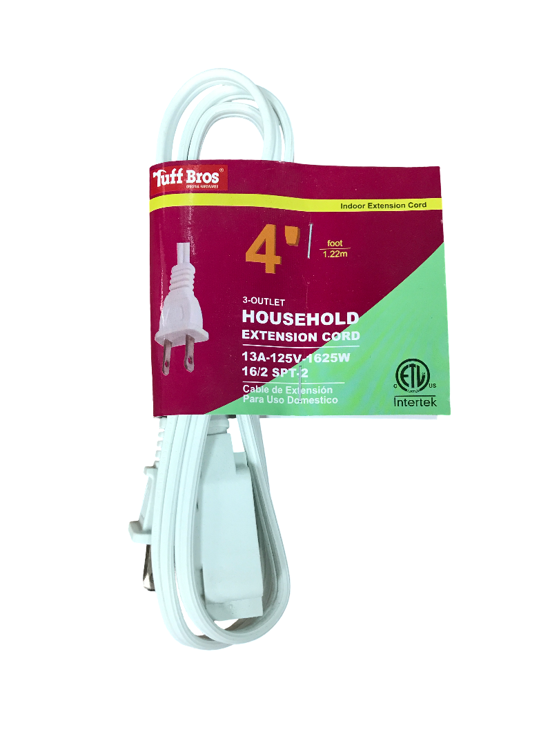 4' Extension Cord with 3 Receptacles