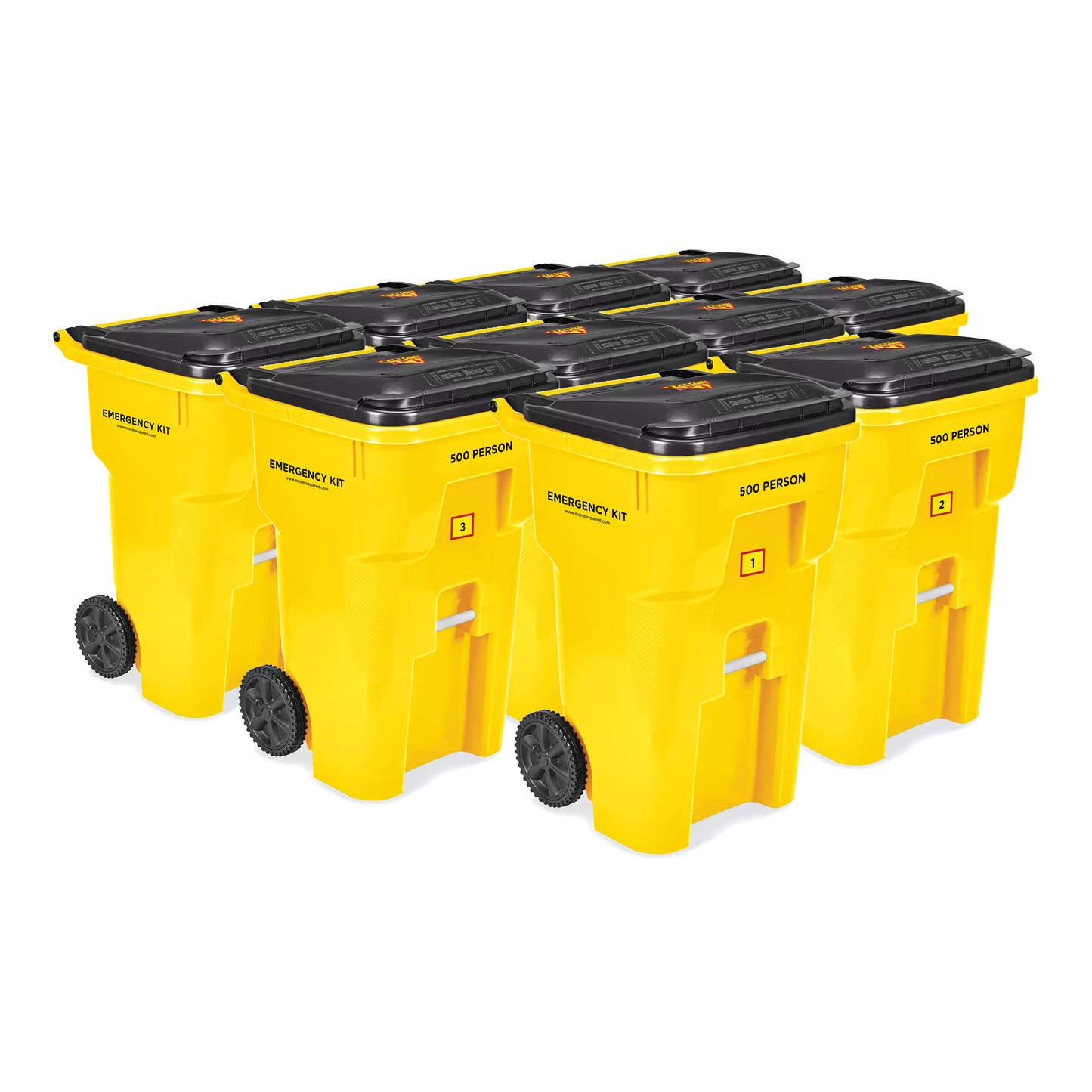 500 Person Survival Kit in Rolling Bin