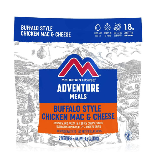 Mountain House buffalo style chicken mac and cheese pouch