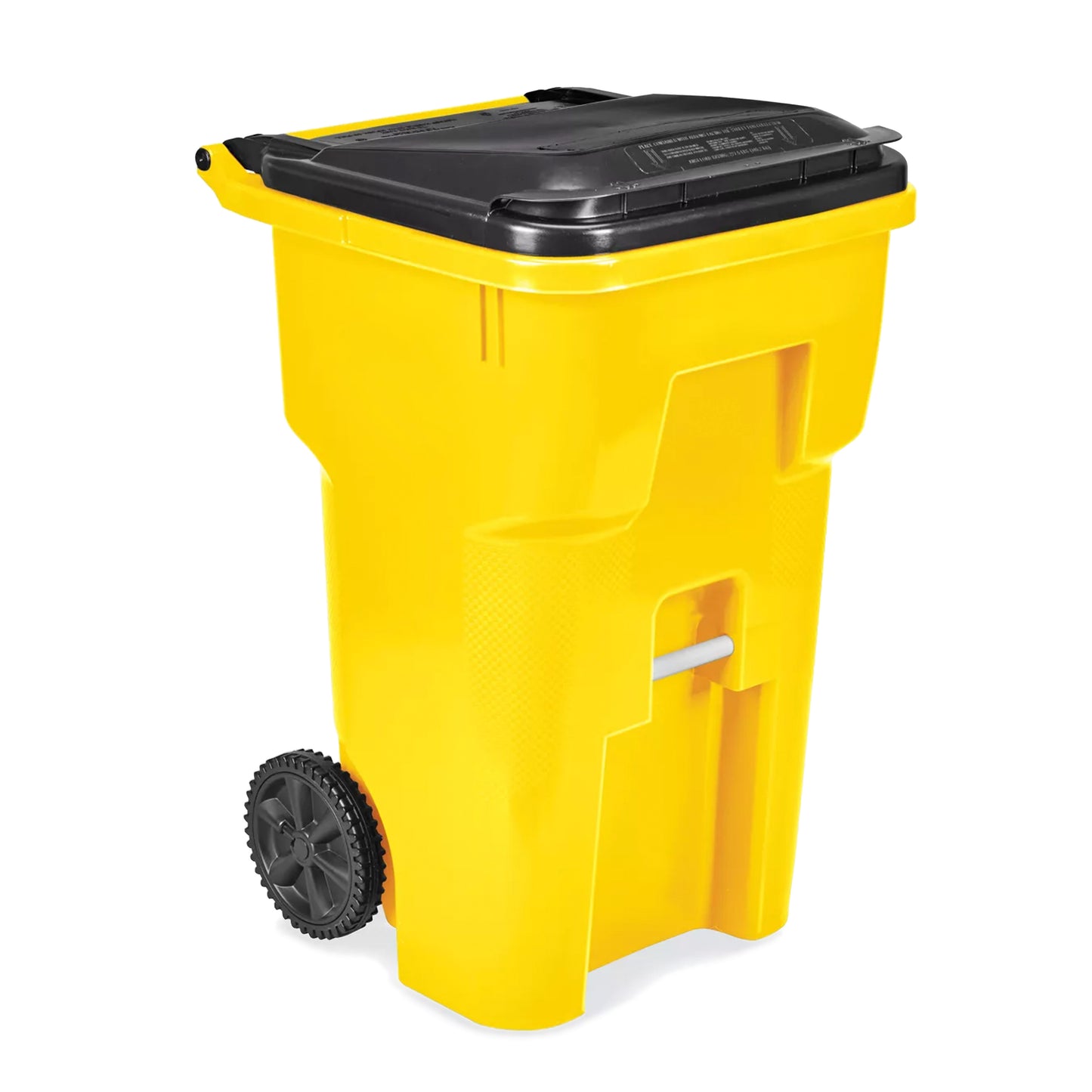 65 Gallon Yellow Rolling Container with Lid