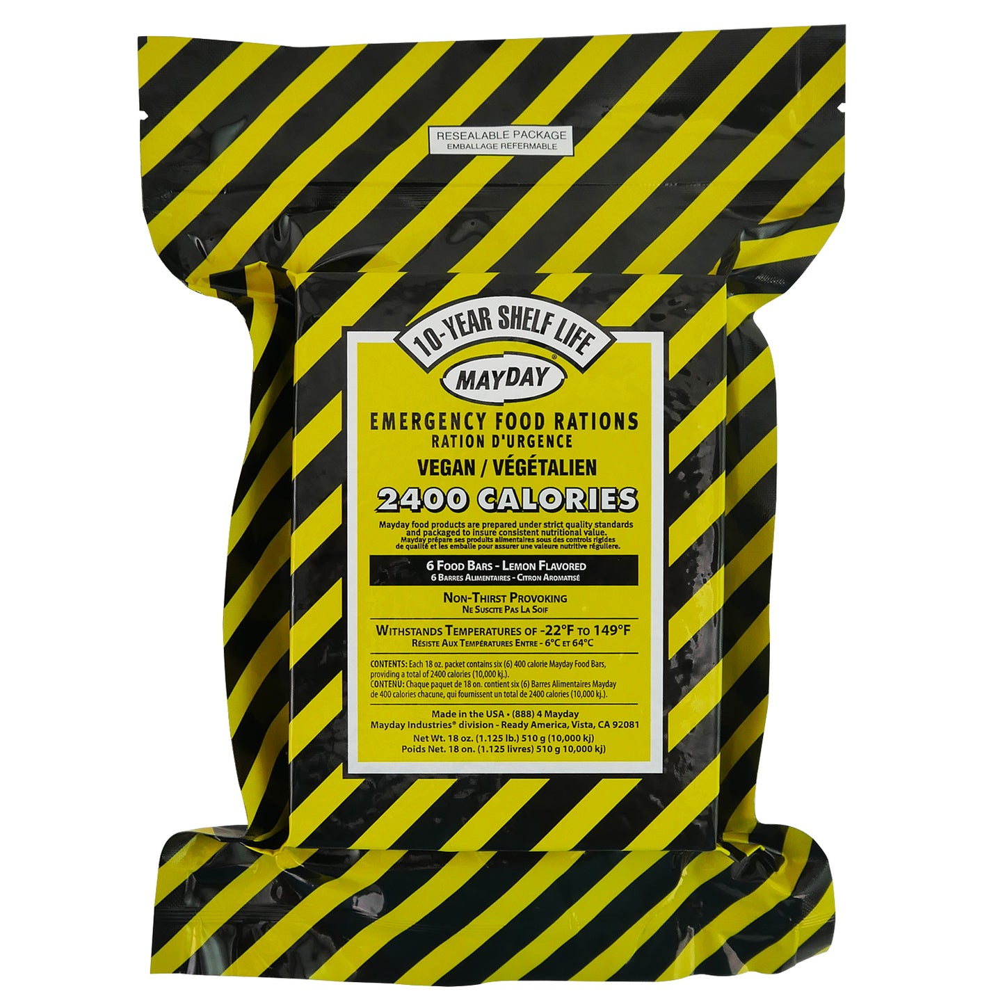 Mayday 2400 Calorie Emergency Food Bars – Vegan, 10-Year Shelf Life