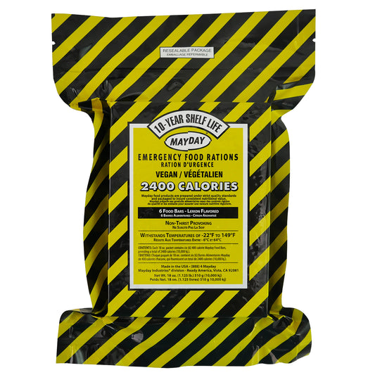 Mayday 2400 Calorie Emergency Food Bars – Vegan, 10-Year Shelf Life