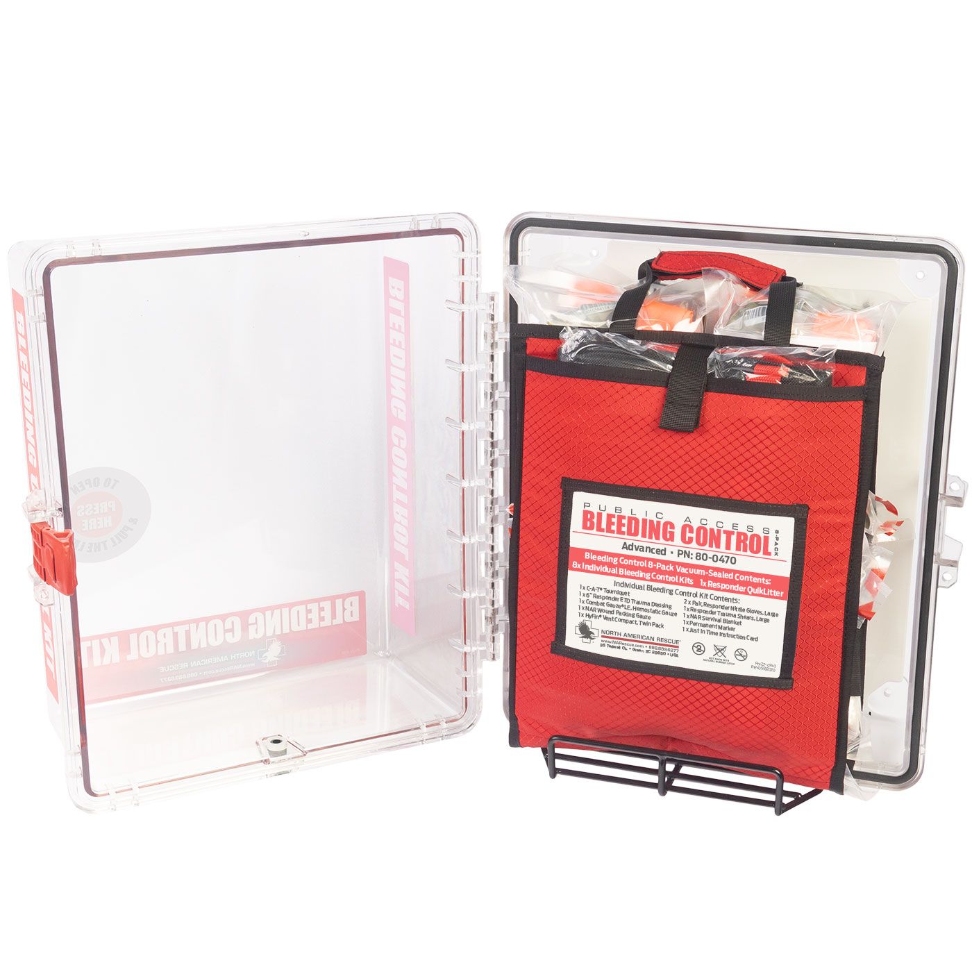NAR Advanced Public Access Bleeding Control Stations - 8 Pack in Clear Station - Vacuum Sealed
