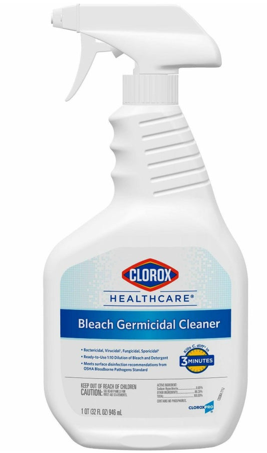 Clorox Healthcare Disinfectant Spray w/Bleach, Spray Bottle, 32 oz