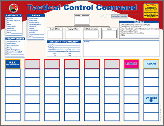 Tactical Control Magnetic Incident Command Board (English or Spanish)