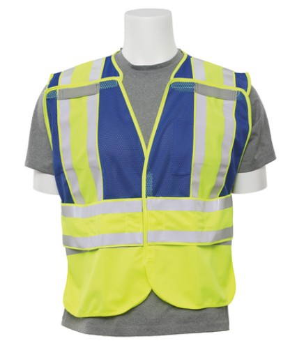 5-Point Breakaway Safety Vest ANSI/ISEA 107:2020 Class 2 Type P Fluorescent Yellow/Blue