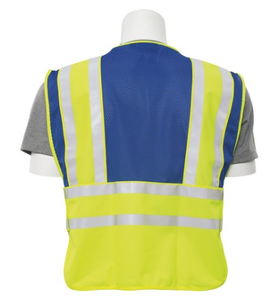 5-Point Breakaway Safety Vest ANSI/ISEA 107:2020 Class 2 Type P Fluorescent Yellow/Blue