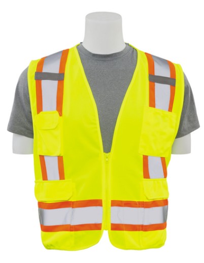 Surveyor Vest ANSI/ISEA 107 Class 2 Type R Hi-Viz Lime