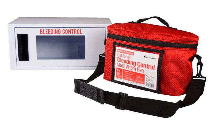 First Aid Only California Regulation AB2260 Bleed Control Cabinet with Multiple Victim Bag