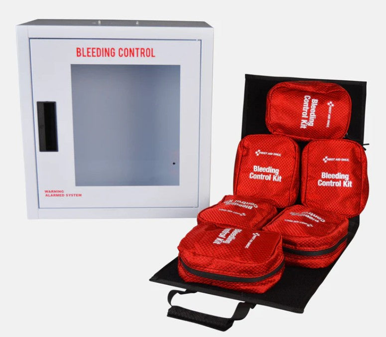 First Aid Only California Regulation AB2260 Bleed Control Cabinet with Multiple Victim Tote
