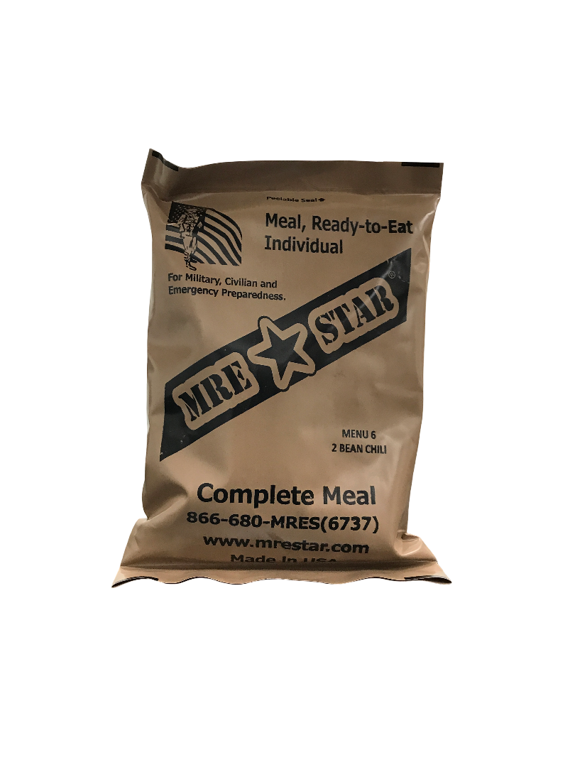 MRE Star with Heater - Single Meal 2 Bean Chili