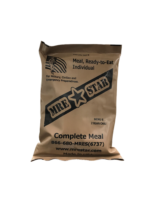 MRE Star with Heater - Single Meal 2 Bean Chili