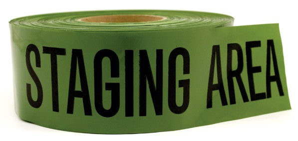 Staging Area Barricade Tape - Green, 3" x 1000'