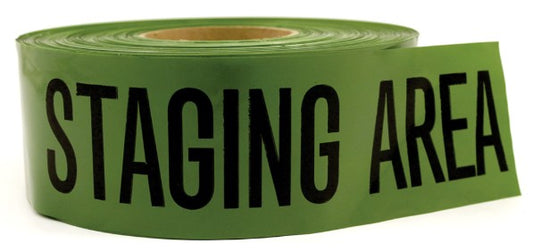 Staging Area Barricade Tape - Green, 3" x 1000'