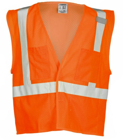 Kishigo 1084 Mesh Vest ANSI/ISEA 107-2020 Class2 Type R 4 Pocket Orange L