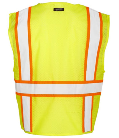 Kishigo 1163-L Solid Front w/Mesh Back Vest ANSI/ISEA 107-2020 Class 2 Typer R Lime L