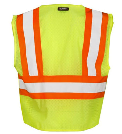 Kishigo 1174 Breakaway Vest ANSI/ISEA 107-2020 Class 2 Type R 2 Pocket Lime L