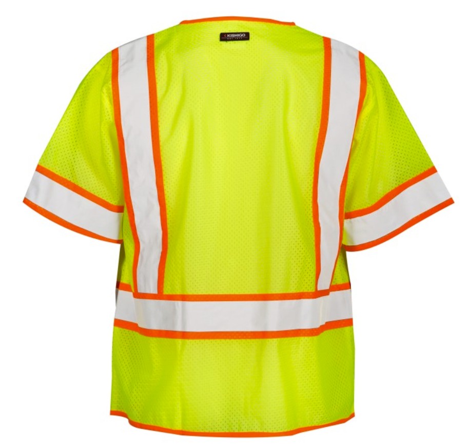 Kishigo 1242 Full Coverage Mesh Vest with Sleeves ANSI Class 3 Type R Lime L