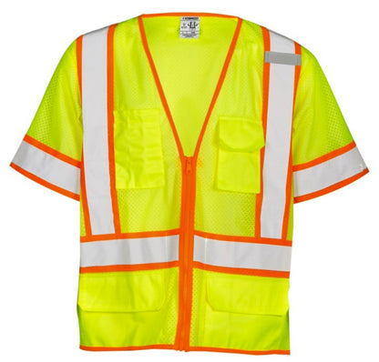 Kishigo 1242 Full Coverage Mesh Vest with Sleeves ANSI Class 3 Type R Lime L