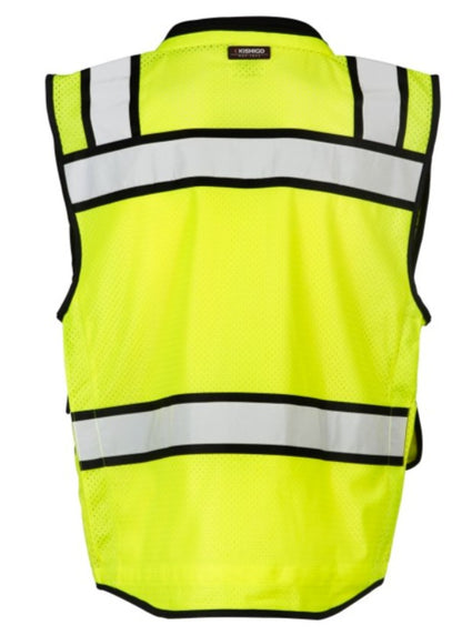 Kishigo S5004 High Performance Surveyors Mesh Vest ANSI/ISEA 107-2020 Class Type R Lime L