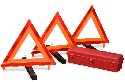 Emergency Warning Triangle Kit — Set of 3 with Storage Case