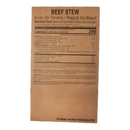 MRE Star Beef Stew Individual Meal No Heater