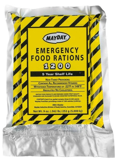 Mayday 1200 Calorie Emergency Food Bars - Shortened Shelf Life