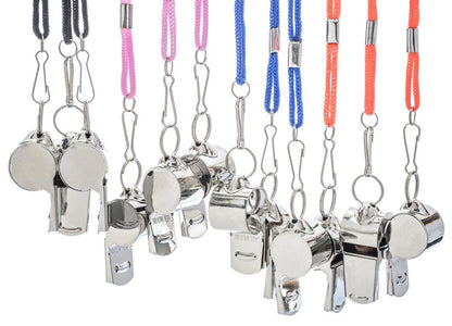 Metal Whistles - 12 Pieces, Assorted Colors