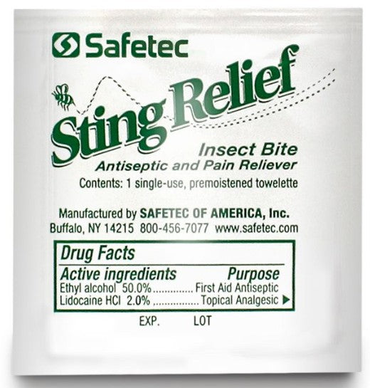 Safetec 52014 Insect Sting Relief Wipe