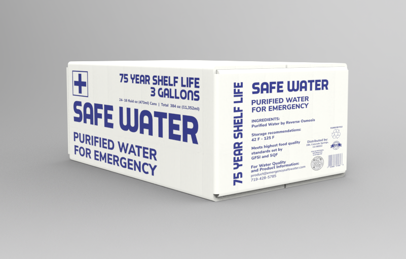 Safe Water 75 Year Shelf Life Emergency Drinking Water - 16 oz Can