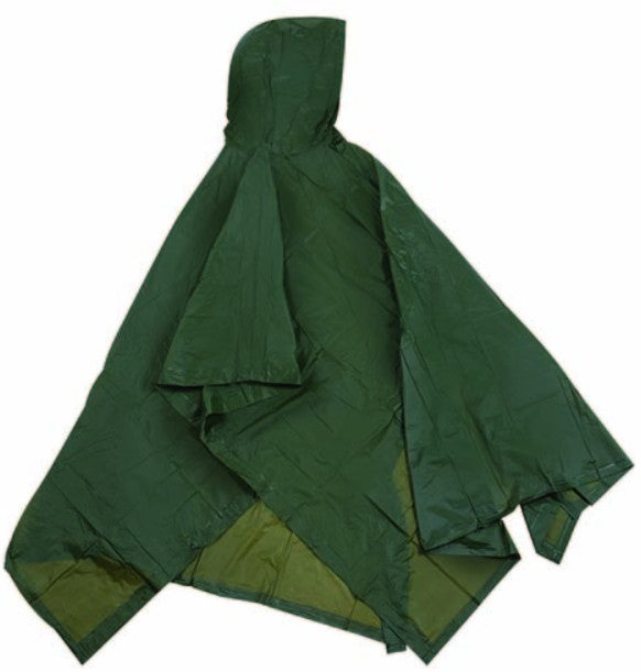 Stansport Emergency Poncho with Hood - Olive Drab