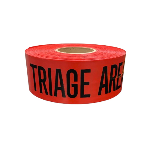 Triage Area Barricade Tape - Red 3” x 1000‘