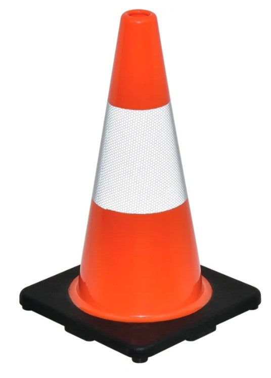 18" Orange Traffic Cone with Reflective Stripe