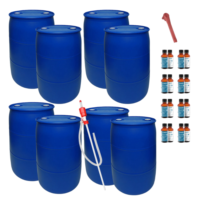 55 Gallon Complete Water Storage System - 8 Pack