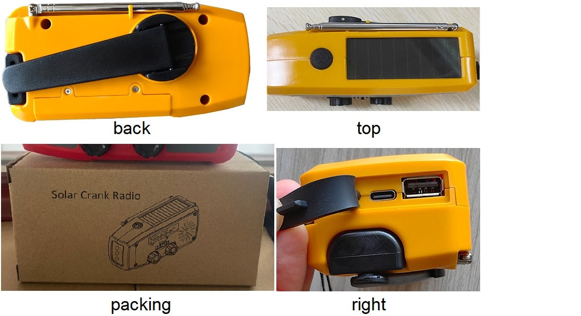 Weather Radio NOAA, AM/FM, Solar, Hand Crank, LED Flashlight