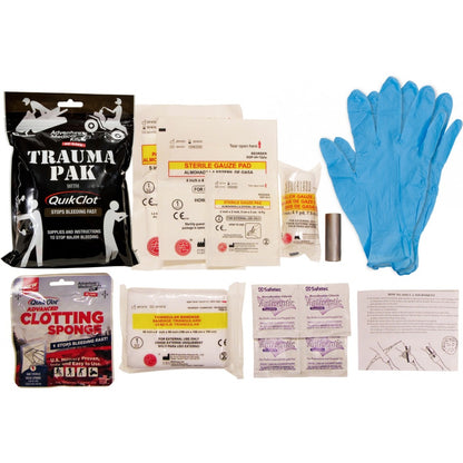 Adventure Medical Trauma Pak with QuickClot open package