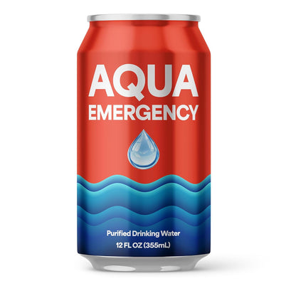 Aqua 50 Year Shelf Life Emergency Drinking Water - 12 oz Can