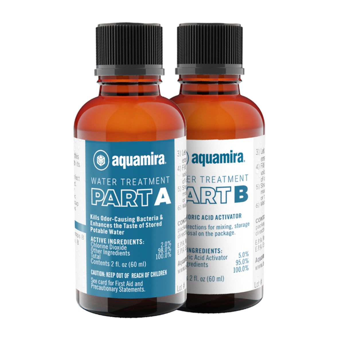 Aquamira Water Treatment 2 oz. Glass Bottles